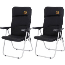 2er-Set Faltbare Komfort-Campingstühle - O'Camp - Mehrfachverstellbar - 70 x 105 x 62 cm
