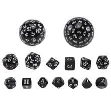 Dés polyédriques D3-D100 pour jeux de rôle, 15 pièces