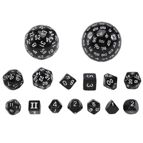 Dés polyédriques D3-D100 pour jeux de rôle, 15 pièces