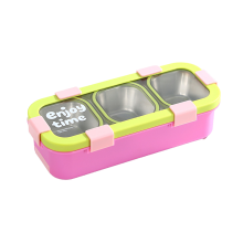 (3 Grids 500ml Green) Insulated Stainless Steel Lunch Box for Work & School