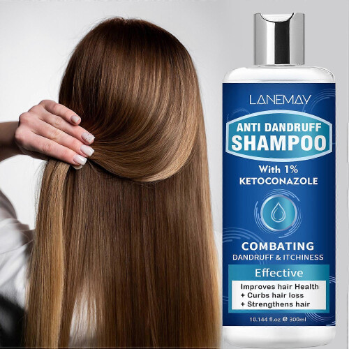 (1PC)1-5x Anti-Dandruff Shampoo with 1% Ketoconazole, Fresh Scent,300ml 1