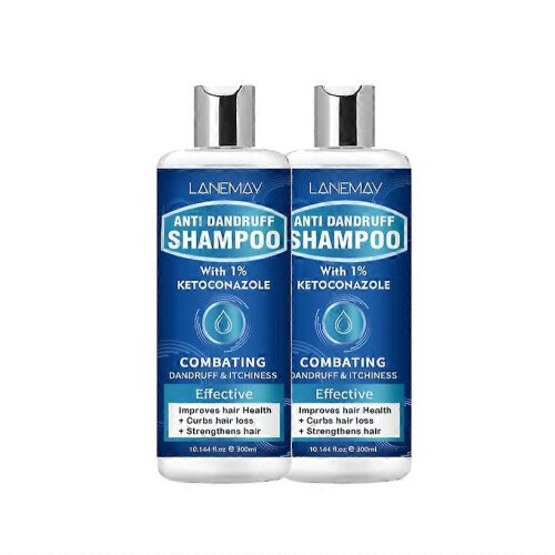 (2PCS)1-5x Anti-Dandruff Shampoo with 1% Ketoconazole, Fresh Scent,300ml