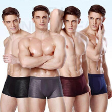 (L)4PCS Boxhero Bamboo Fiber Boxer Shorts All-Day Comfort, Boxhero Mens Underwear 4COLORS/SET