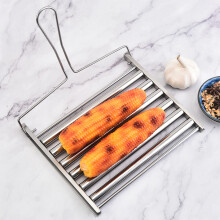 (L) Barbecue Sausage Roller Rack Stainless Steel Sausage Roller Grill for Evenly Cooked Hot Dogs