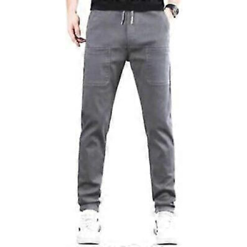 (3XL,Light Grey)Mencomfy Multipants - High Stretch Multi-Pocket Durable Cargo Pants Lightweight