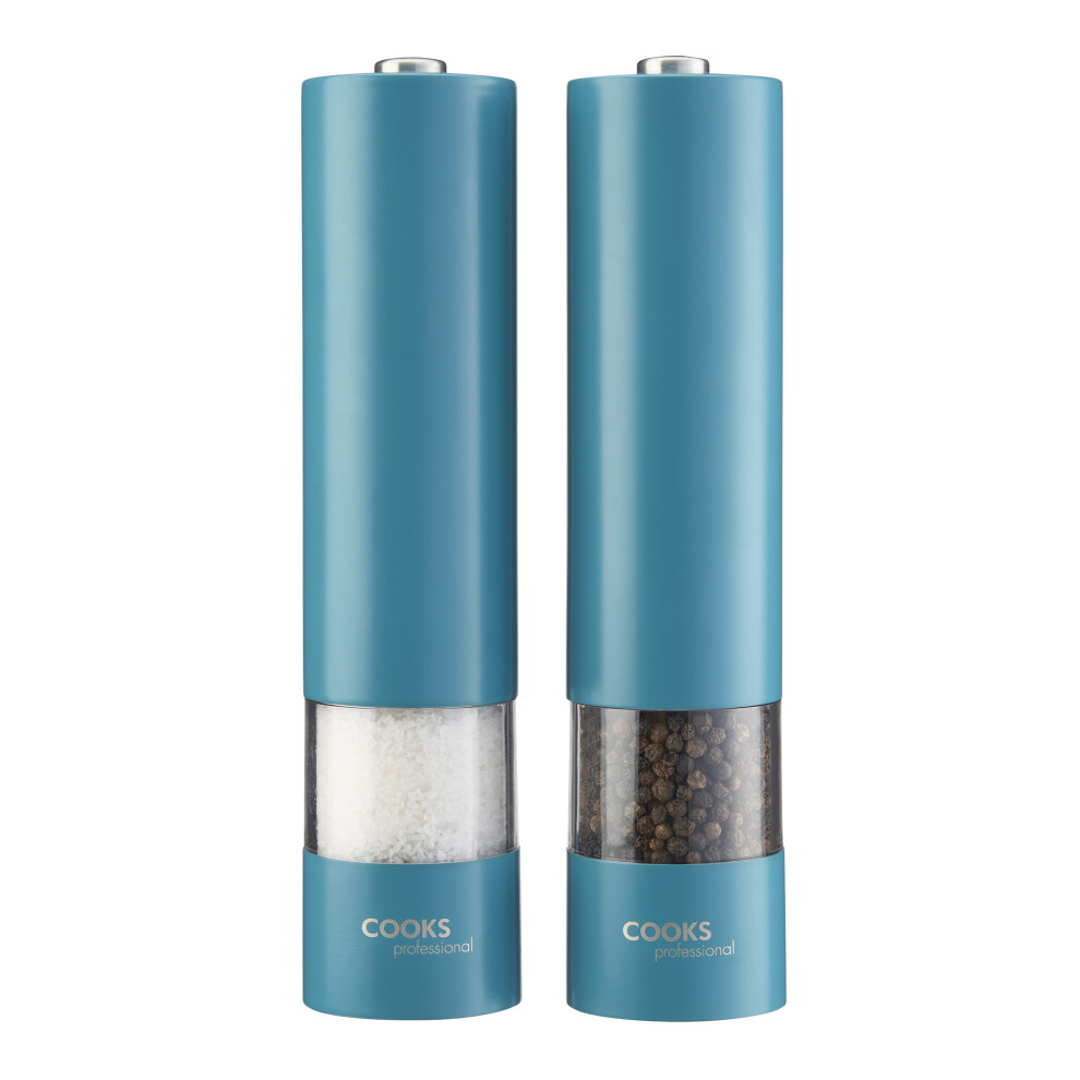Cooks Professional Electric Salt And Pepper Mill Set | Teal
