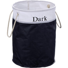 Collapsible Black White Laundry Bag With Handles