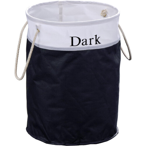 Premier Housewares Collapsible Black White Laundry Bag With Handles