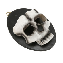 Wand Schädel Kerzenhalter aus Resin Skelett Kerzenständer mit Haken zum Aufhängen 24 cm