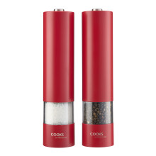 Cooks Professional Electric Salt and Pepper Mill Set | Red