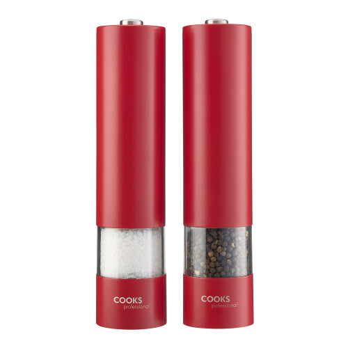 Cooks Professional Cooks Professional Electric Salt and Pepper Mill Set | Red