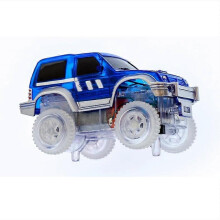 (Blue) Race Track Compatible 3-Piece Magnetic Toy Car Kit