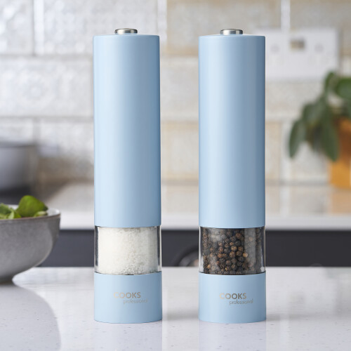 Cooks Professional Cooks Professional Electric Salt and Pepper Mill Set | Blue 1