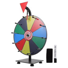 (30cm) 1 Set Prize Wheel Spinner Tabletop Erasable Prize Wheel with Stand Funny Party Game Prize Wheel