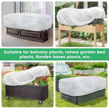 (Drawstring square 100*40*45cm) Rectangular Garden Bed Cover Reusable Frost Protection Plant Blanket for Orchards & Plant Nurseries