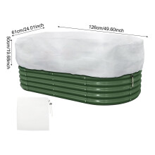 (Drawstring square 126x61x50cm) Rectangular Garden Bed Cover Reusable Frost Protection Plant Blanket for Orchards & Plant Nurseries