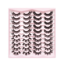 (12) 20 Pairs 3D Dramatic False Eyelashes Reusable Easy to Fit Eye Shape Eyelashes for Shopping Dating Party Makeup