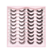 (50g) 20 Pairs 3D Dramatic False Eyelashes Reusable Easy to Fit Eye Shape Eyelashes for Shopping Dating Party Makeup