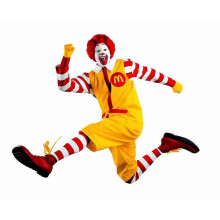 (XXL)Ronald Mcdonald's Costume Adults Halloween Carnival Fancy Dress Outfits High Quality Cosplay