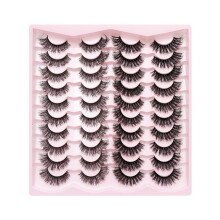(4) 20 Pairs 3D Dramatic False Eyelashes Reusable Easy to Fit Eye Shape Eyelashes for Shopping Dating Party Makeup