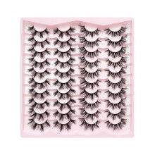 (3) 20 Pairs 3D Dramatic False Eyelashes Reusable Easy to Fit Eye Shape Eyelashes for Shopping Dating Party Makeup