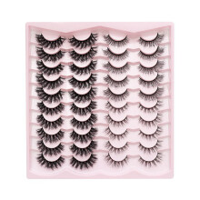 (15) 20 Pairs 3D Dramatic False Eyelashes Reusable Easy to Fit Eye Shape Eyelashes for Shopping Dating Party Makeup