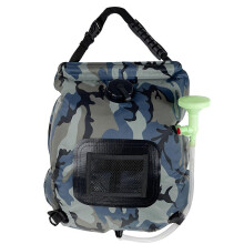 (Camouflage) Portable Outdoor Solar Shower Bag Removable Water Bag with Shower Head For Camping Hiking Climbing