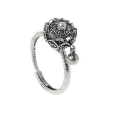 (D) Rotating Rings Buddhist Tibetan Prayer Wheel Ring Om Mantra Finger Ring Good Luck Lotus Floral Ename
