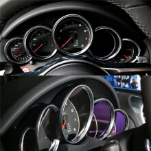 ABS Dashboard Instrument Panel Decorative Ring Cover Trims Sticker for 911 Cayenne Carbon Fiber Pattern