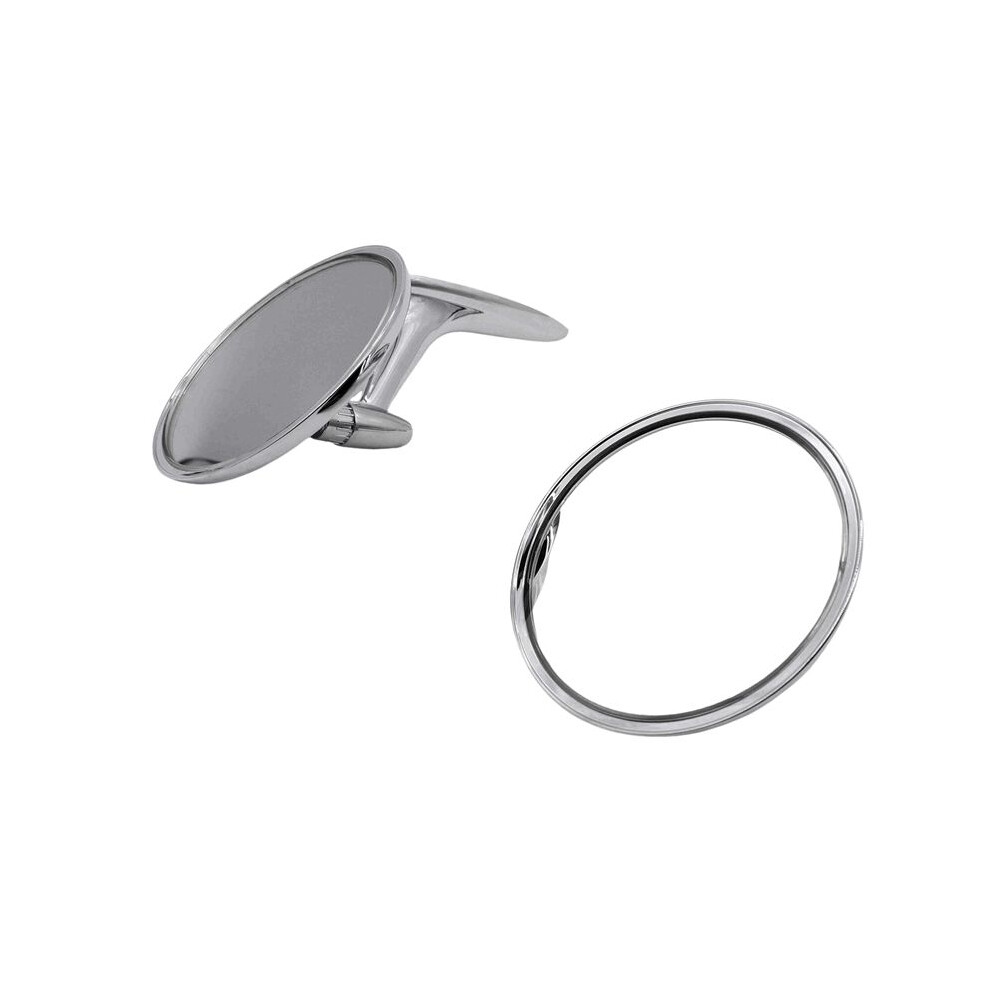 Car Round Bowtie Outside Rearview Mirrors Accessory Ribbed Base For Nova 1962-1965 Chevelle 1964-1965 Impala 1963-1964 4713858160821