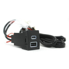 12V/24V Car Phone Charger Socket Double QC3.0 Type-C PD USB Charging Port Power Adapter for 9n 9n3 2004-2011
