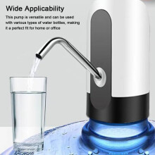 Pompa di dispensa d'acqua ricaricabile USB elettrica 4,7"x2,7" bianca