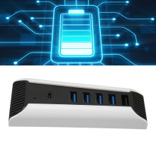 High Speed USB Hub 5 Ports 4 x USB 2.0 & 1 x USB C Plug & Play for PS5