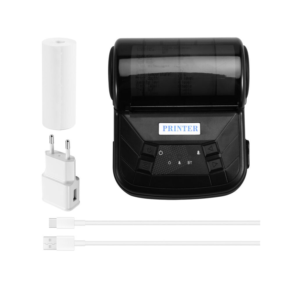 80Mm Thermal Printer Portable, Design High-Speed Printer For Android, Ios, Windows Eu Plug 4712070330494