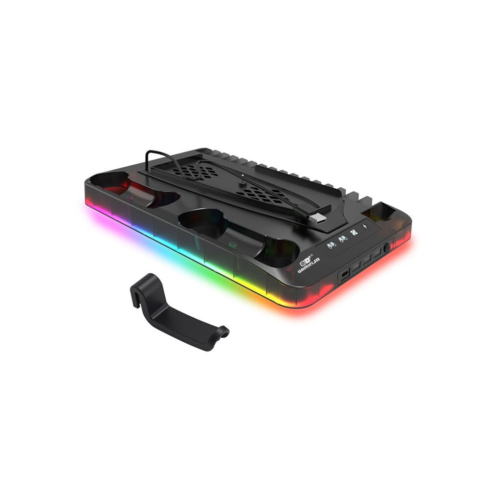For Ps5 Charging Dock Station Vertical Stand Cooling Fan For Ps5 Console Dual Controller Charger Game Accessories 6031540459236