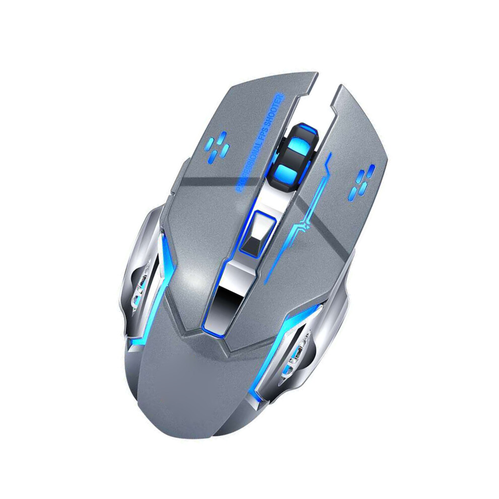 Q13 Wireless Gaming Mouse Metal Rechargeable, Silent, Luminous Gray 9331376363606