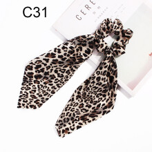 (C31 Coffee) Women Hair Bow Ribbon Hair Ring Fashion Girls Hair Bands Scrunchies Ponytail Tie Stretch Hair Accessories