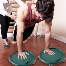 (Dark green + kneeling pad) Abdominal Strengthening Disc with Metal Bearing and Anti-skid Handshake for Full Body