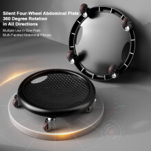 (Black + kneeling pad) Abdominal Strengthening Disc with Metal Bearing and Anti-skid Handshake for Full Body