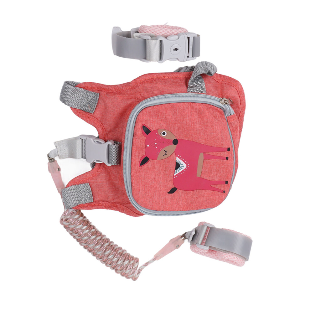 1.5M Kids Backpack Safety Leash, Toddler Harness & Wrist Link Pink