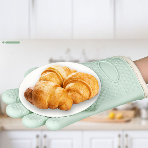 Thickened Silicone Anti-Scald OvenGlove Mint Green 2