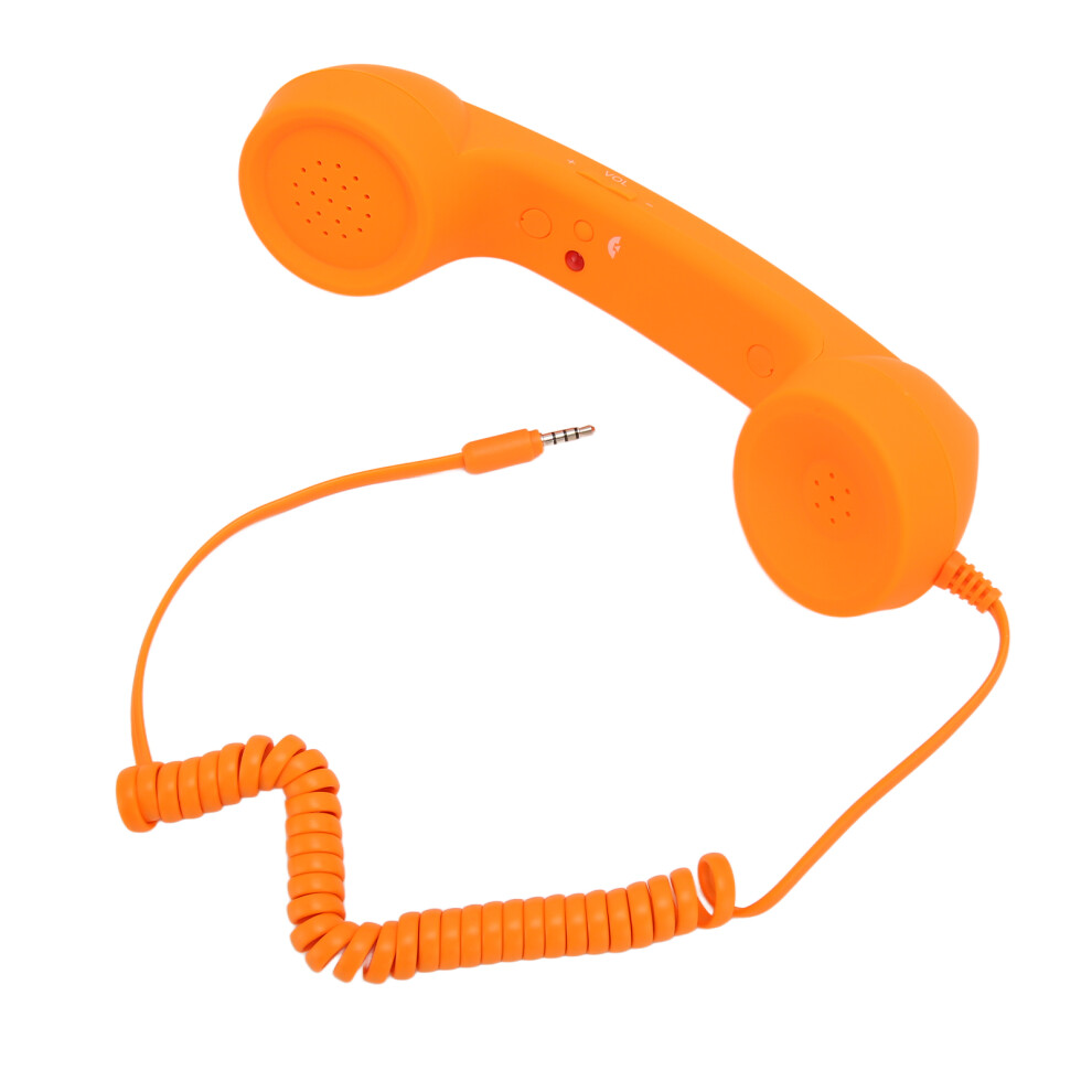 Retro 3.5Mm Wired Cell Phone Handset - Universal Radio Proof Receiver Orange 7611388543626