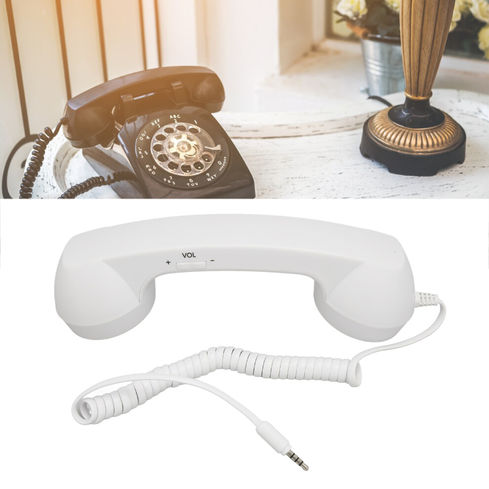 Retro 3.5Mm Wired Cell Phone Handset For Smartphones, White 5001388543566