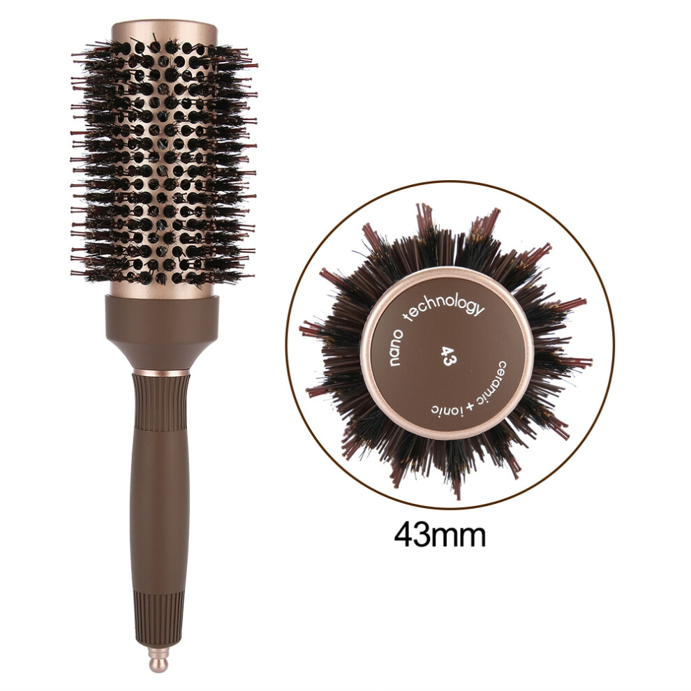 Unisex High Quality Anion Anti Static Round Hair Comb Salon Styling Brush Coffee(43Mm)