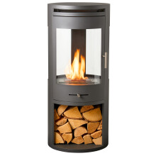 OKO S7 Bio Ethanol Panoramic Stove Charcoal Grey