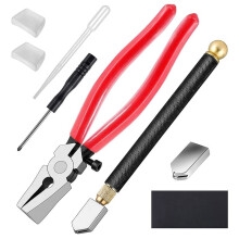 Kits de Cortador de Vidro Suprimentos de Vitrais com Alicate de Corte de Vidro Resistente e Ferramenta de Corte de Vidro de LáPis