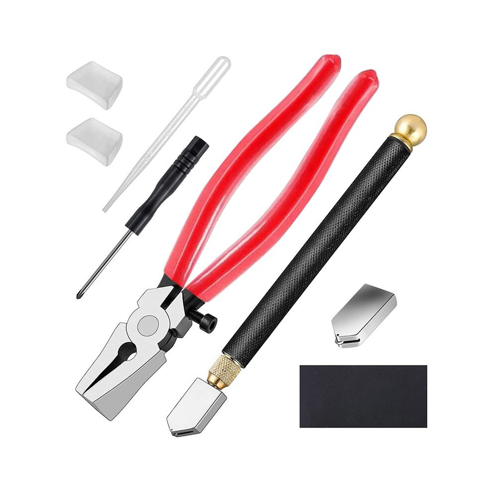 Glass Cutter Kits Stained Glass Supplies With Heavy Duty Glass Running Pliers And Pencil Glass Cutter Tool 4712712939368