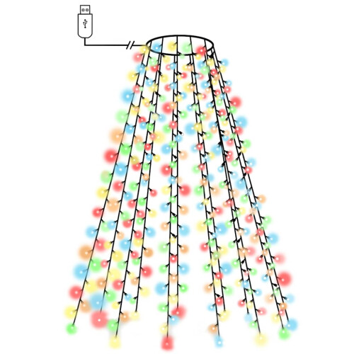 VidaXL (multicolour, 150 cm) vidaXL Tree Lights with  LEDs Outdoor Xmas Light Multi Colours Multi Sizes 1