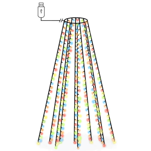 VidaXL (multicolour, 250 cm) vidaXL Tree Lights with  LEDs Outdoor Xmas Light Multi Colours Multi Sizes 1