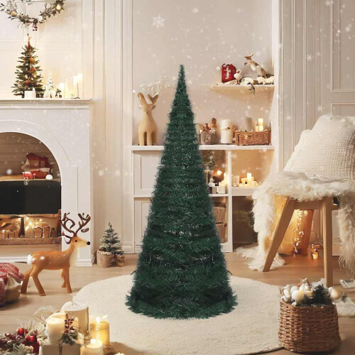 VidaXL vidaXL Pop-up String Artificial Pre-lit Christmas Tree Artificial Tree Green 1